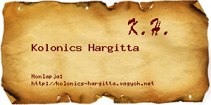 Kolonics Hargitta névjegykártya